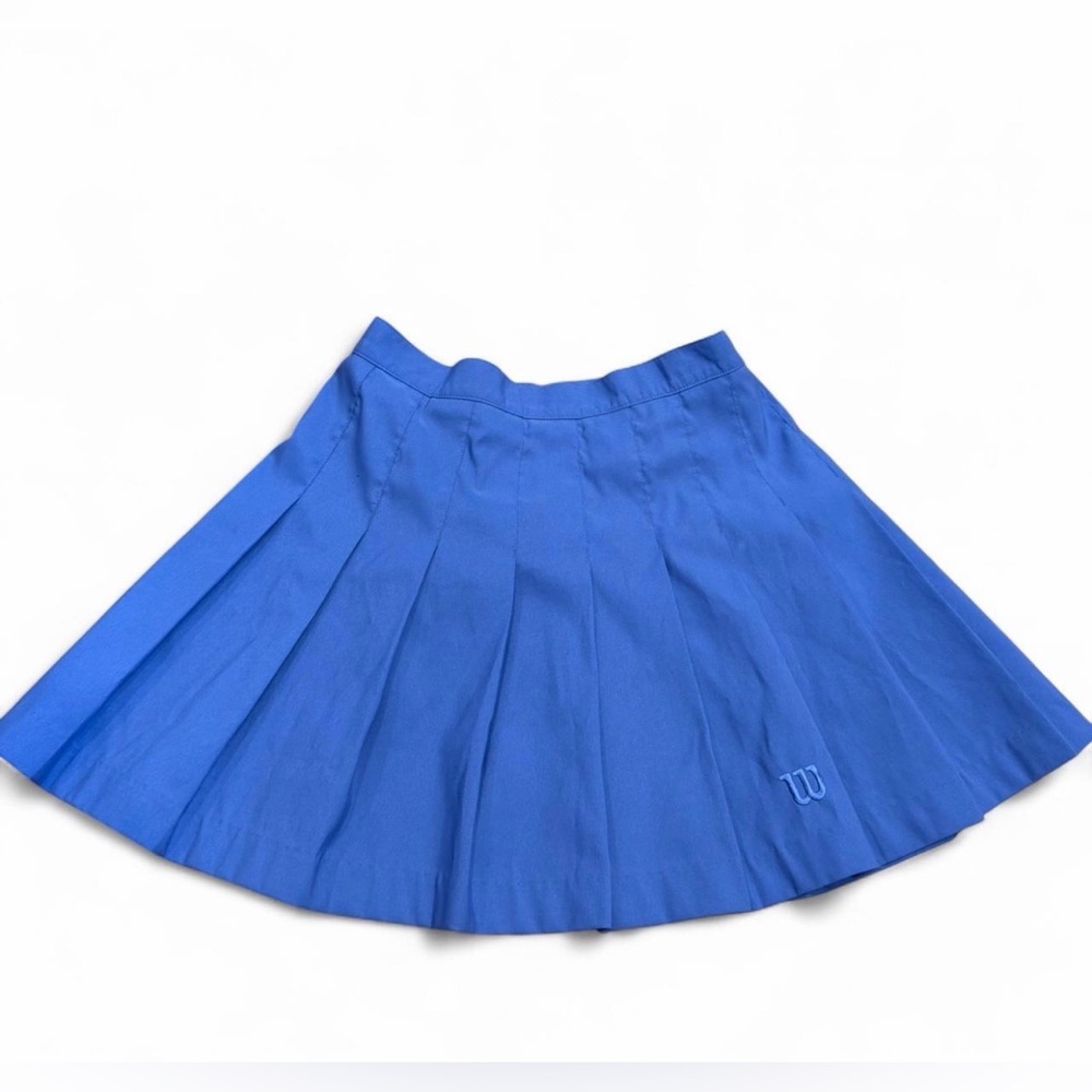 Wilson Tennis Skirt Size 8 Blue Pleated Athletic Skirt Y2K Tenniscore Made USA